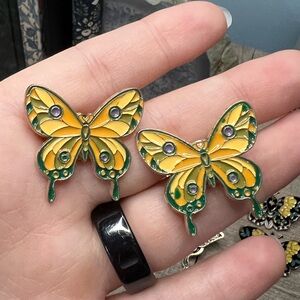 Yellow and Green Butterfly Pins